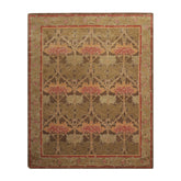 9 x 12  Green Sage Rose Color Hand Tufted William Morris 100% Wool Transitional Oriental Rug